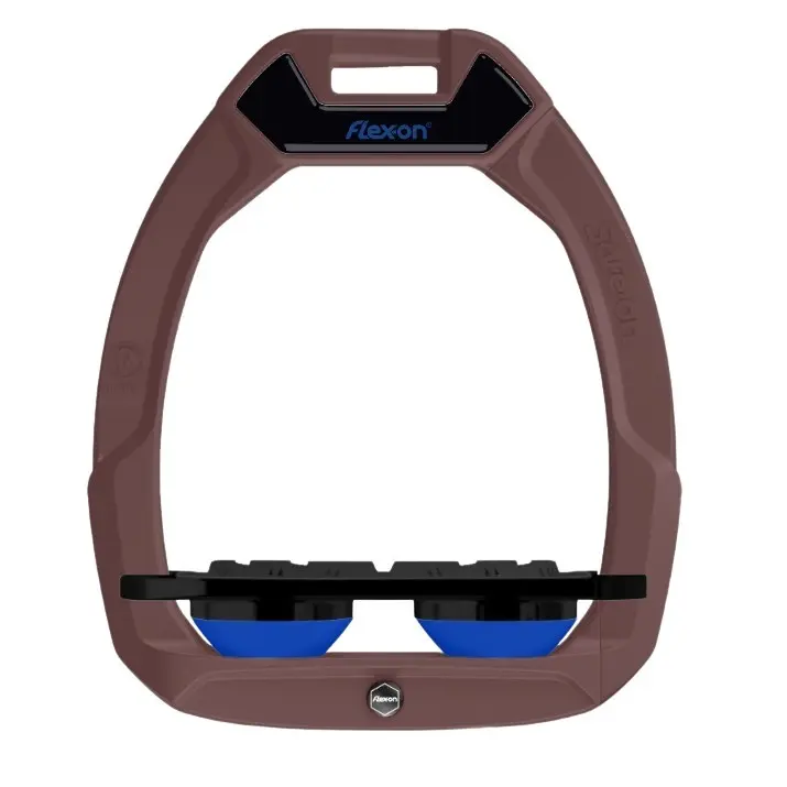 Reit-Sicherheitssättelplatte mit Grip in Braun/Schwarz/Blau Flex-On Safe-On