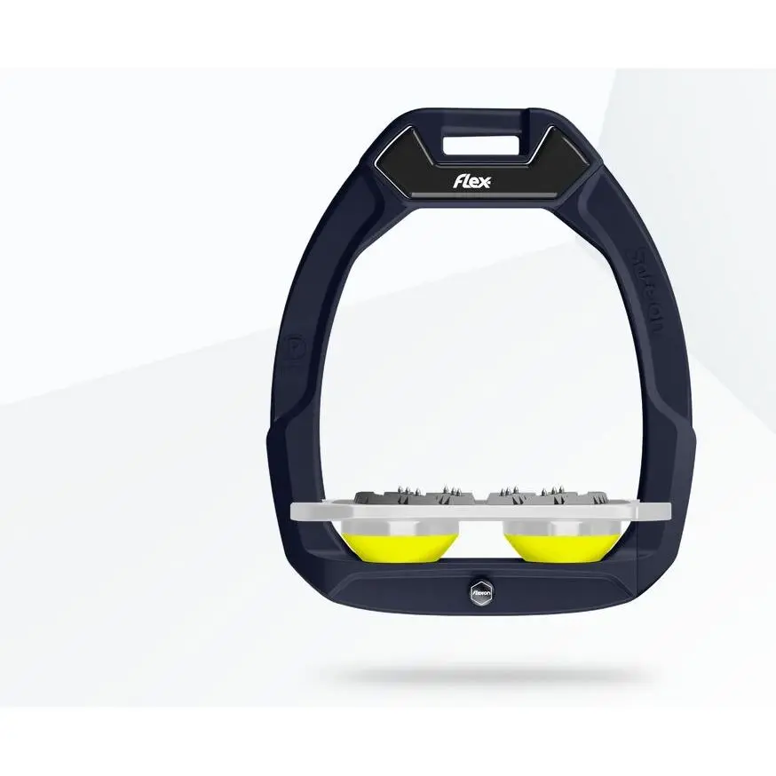 Sicherheitsreitsteigbügel Flat Ultra Grip Braun/Grau/Gelb Flex-On Safe-On