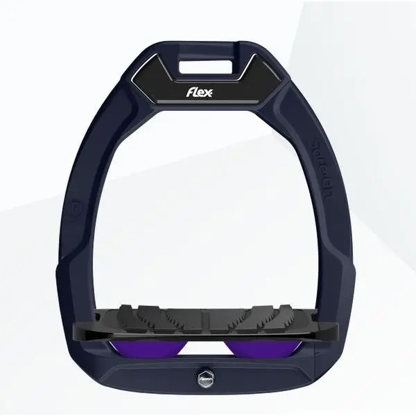 Flex-On Vert Étriers De Sécurité D’équitation Incliné Grip /Noir/Violet Safe-On