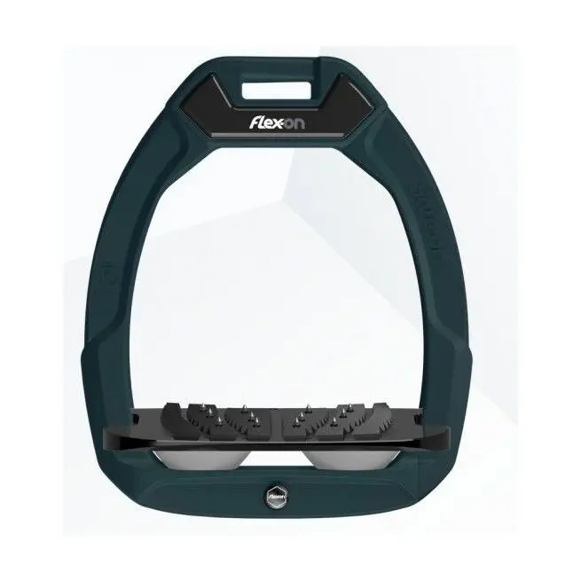 Sicherheitssteigbügel Reiten Neigungswinkel Ultra Grip Grün/Schwarz/Grau Flex-On Safe-On