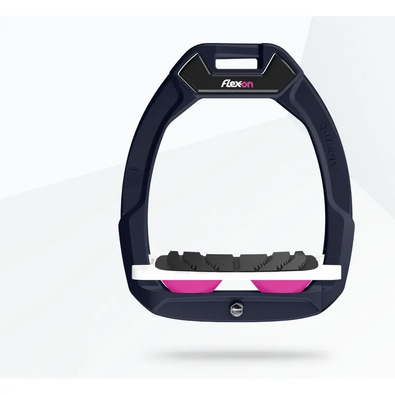 Sicherheitssteigbügel Reiten Neigung Grip Blau/Weiß/Rosa Flex-On Safe-On