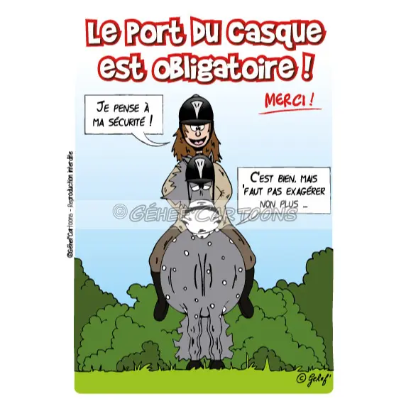 funny horse riding sticker (French)