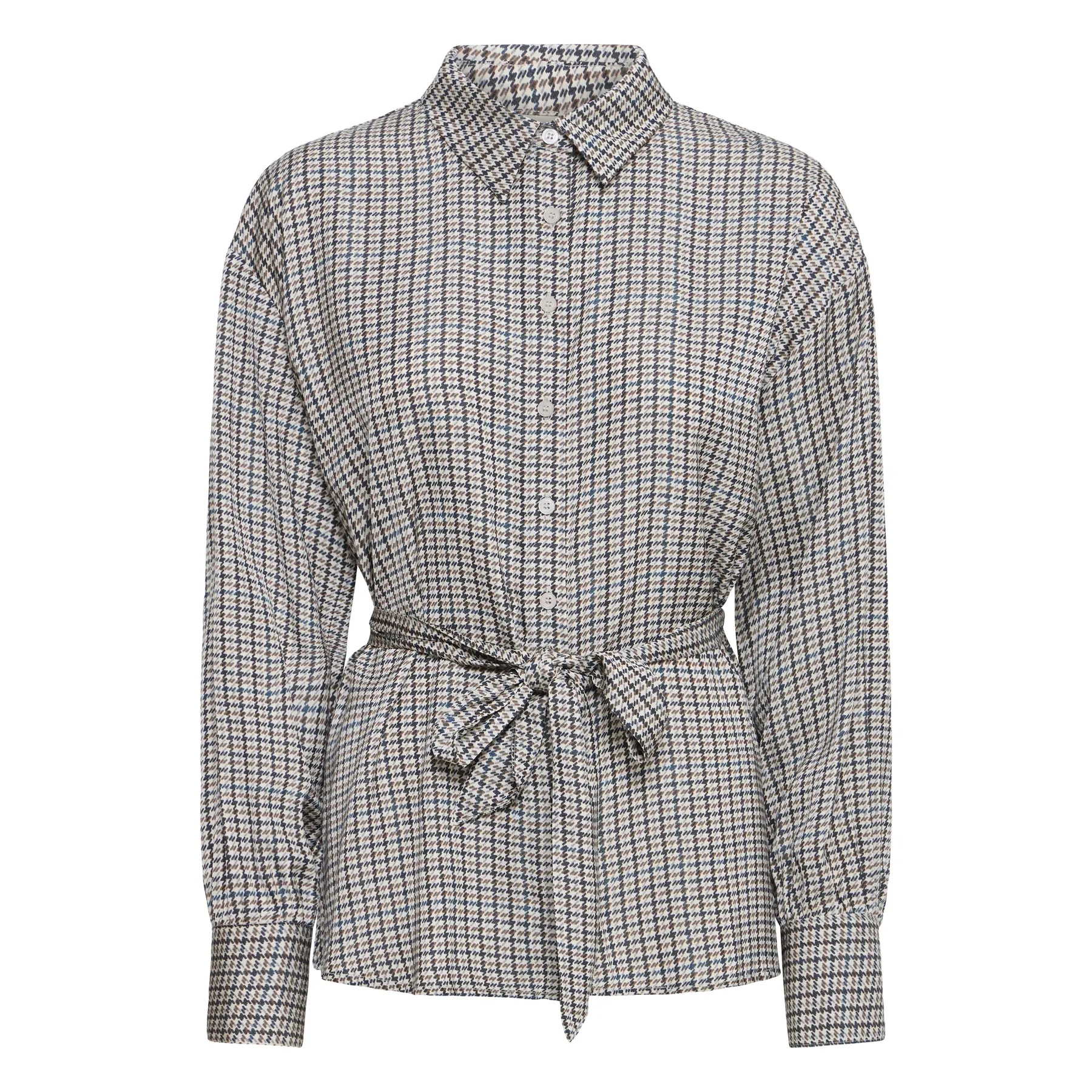 Chemise manches longues avec ceinture à nouer femme fransa Juno Sh 1