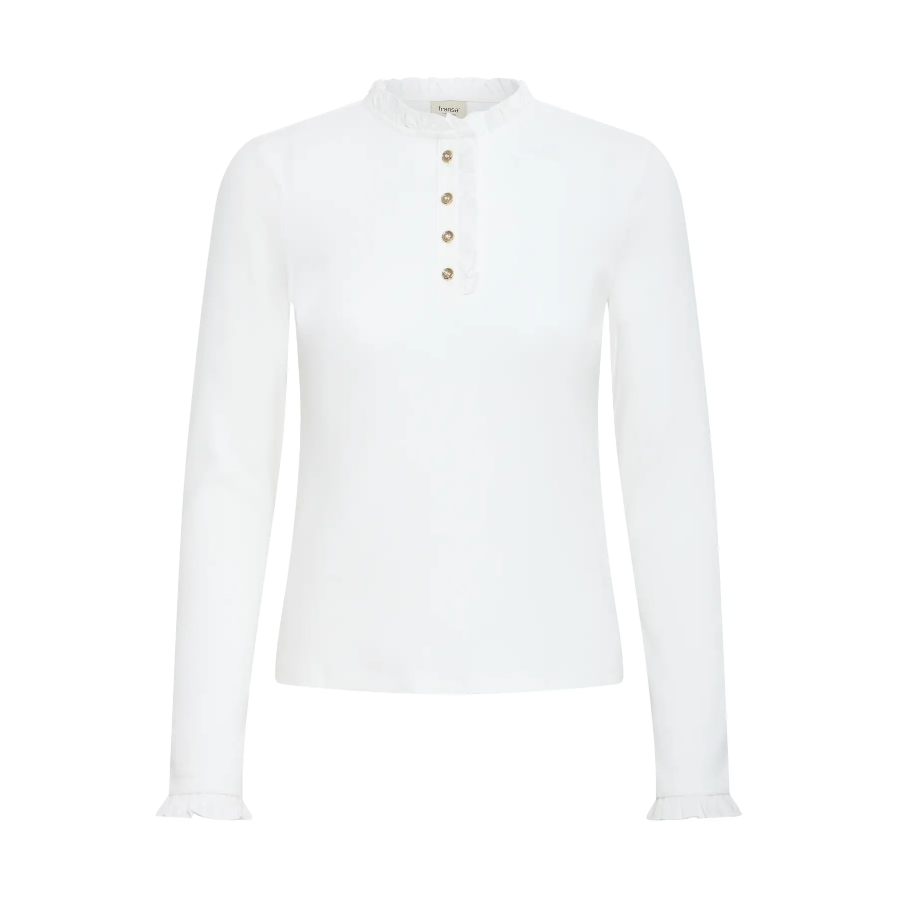 Langarmshirt mit Knopfausschnitt Damen fransa Nathalia 1