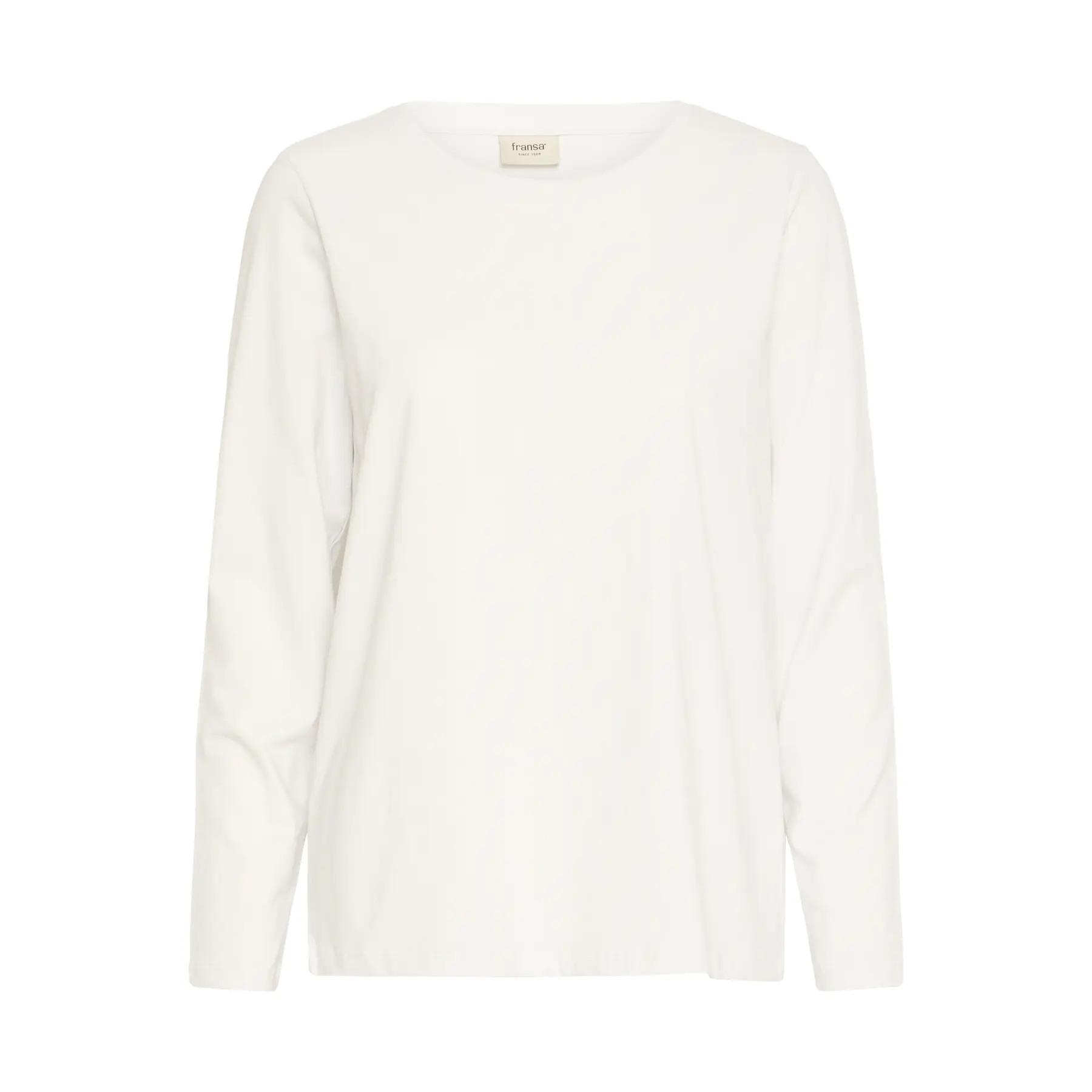 Fransa Women's White Long Sleeve T-Shirt Zashoulder 5