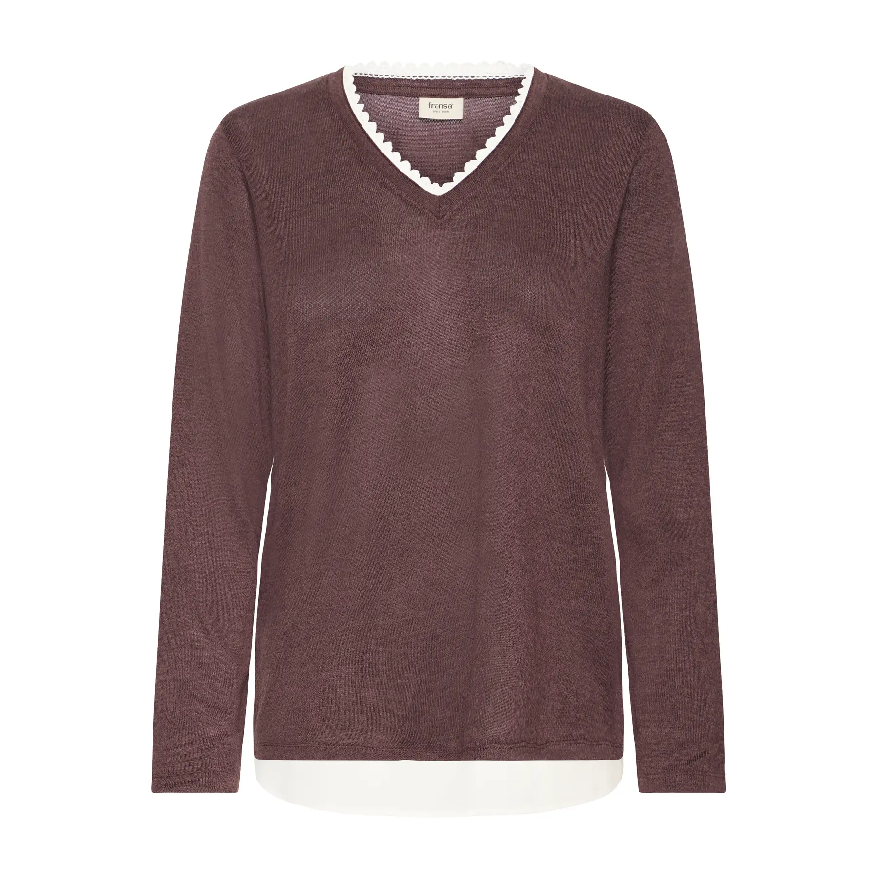 Maglione donna con scollo a V fransa River 1