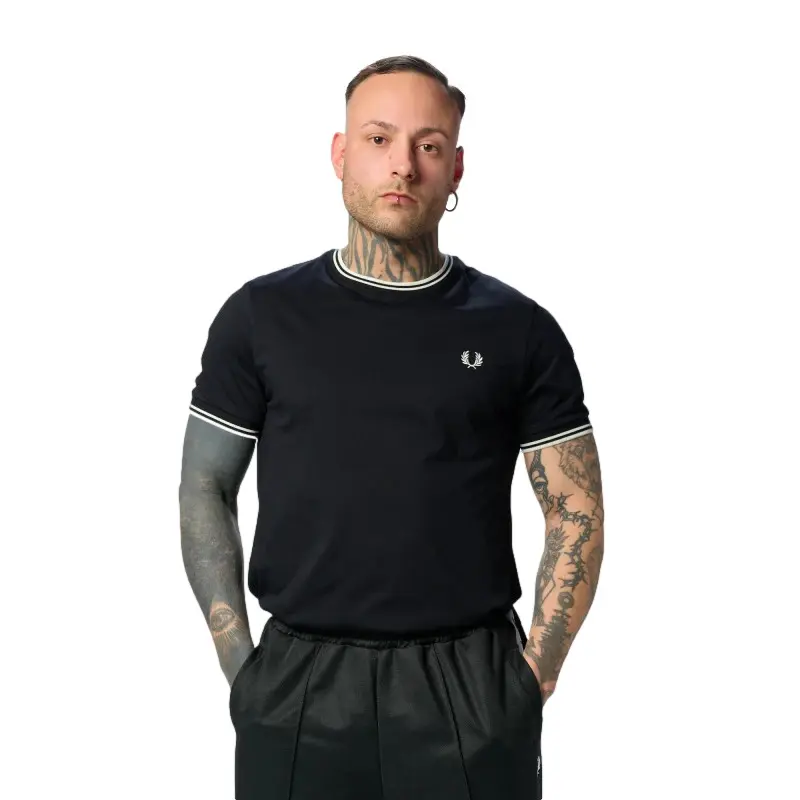 T-shirt a doppia banda Fred Perry