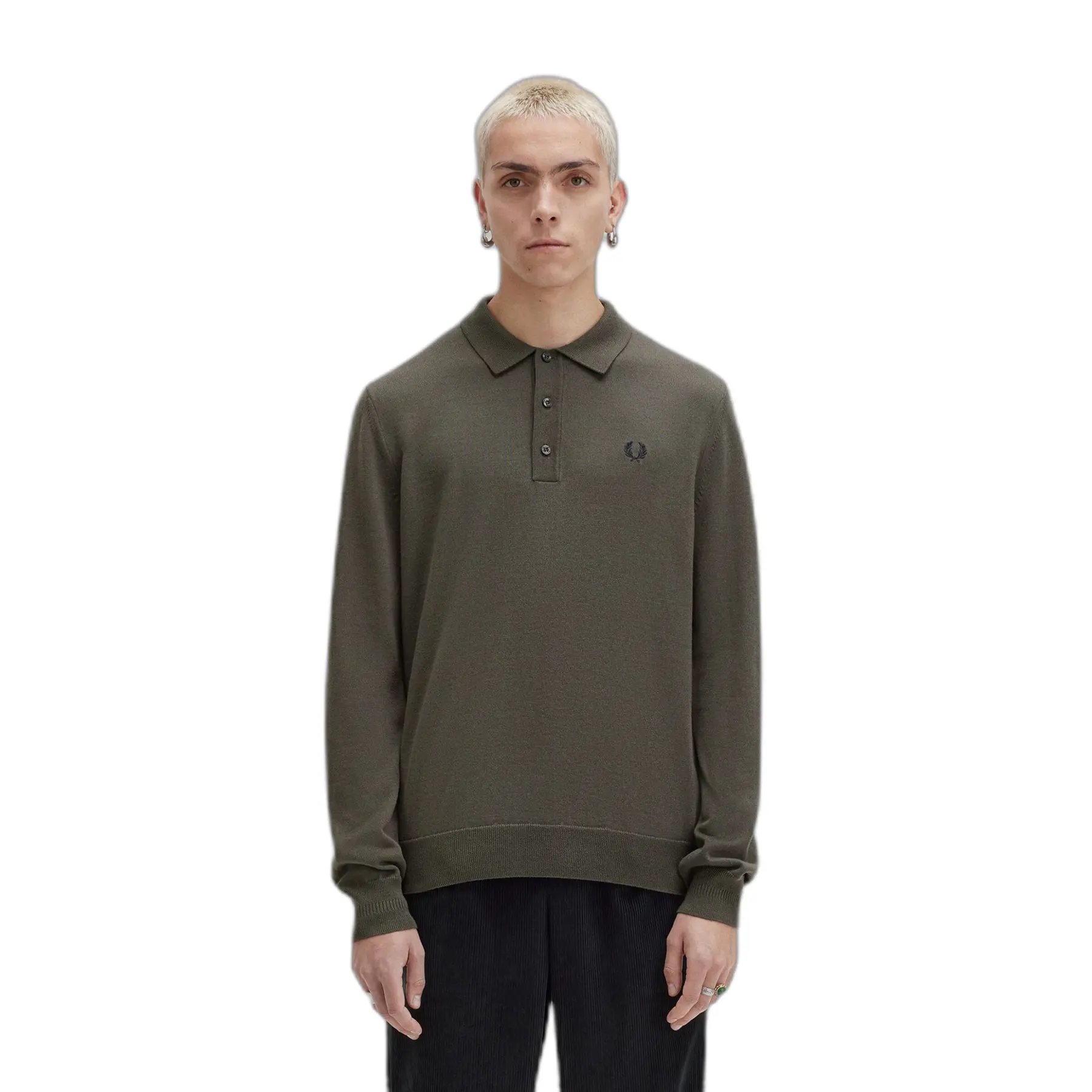 Gestricktes Poloshirt mit langen Ärmeln Fred Perry Classic