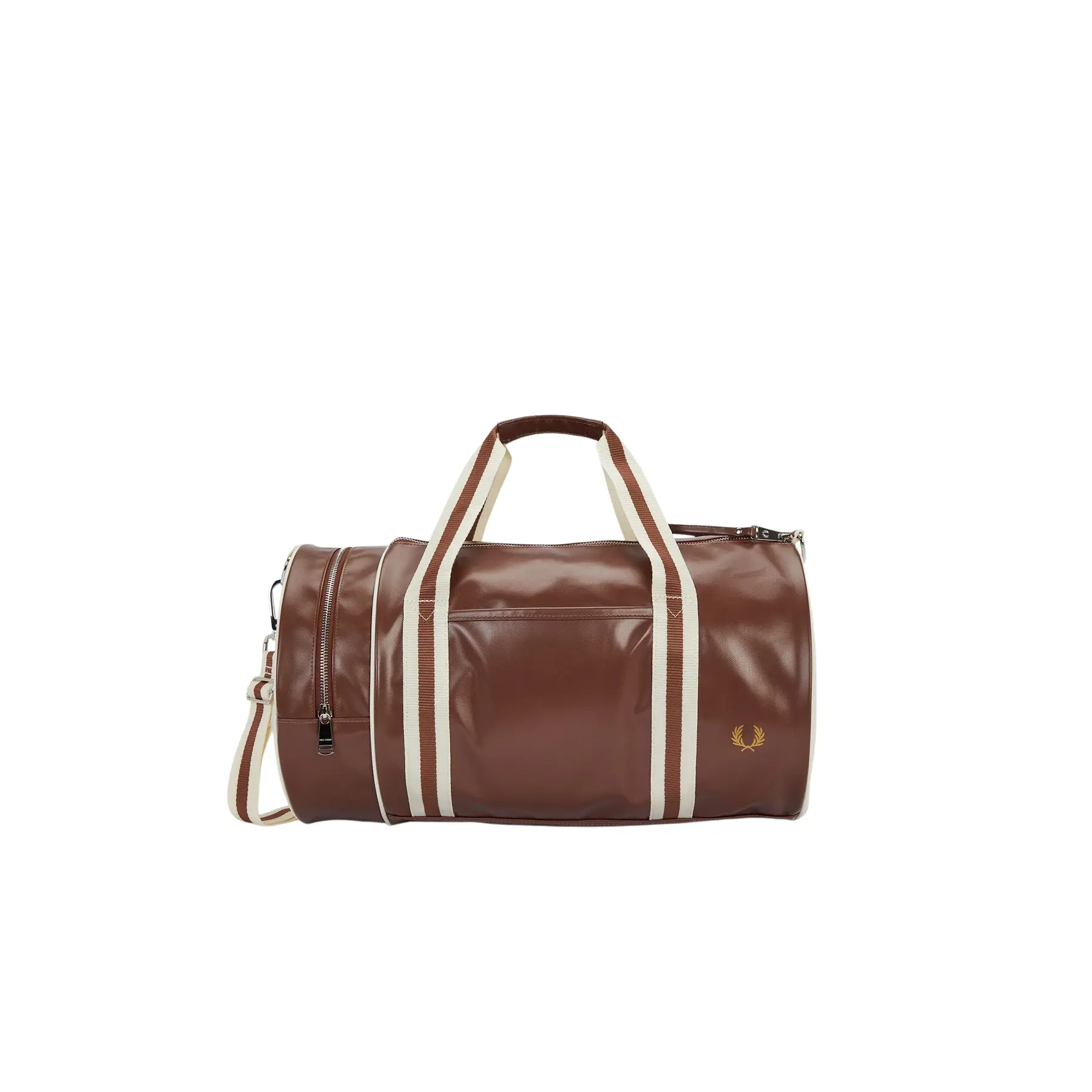 Fred Perry Unisex Brown Travel Bag Classic Barrel