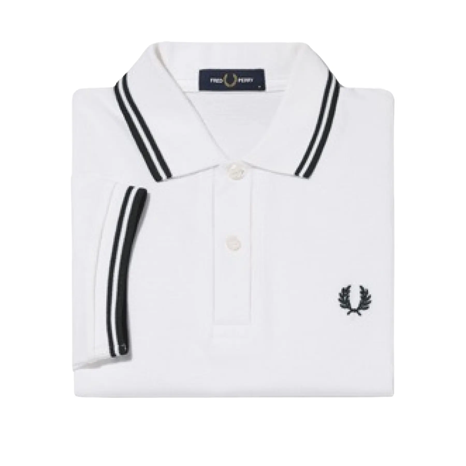 Fred Perry White Twin Tipped Polo Shirt - Large - Image 2