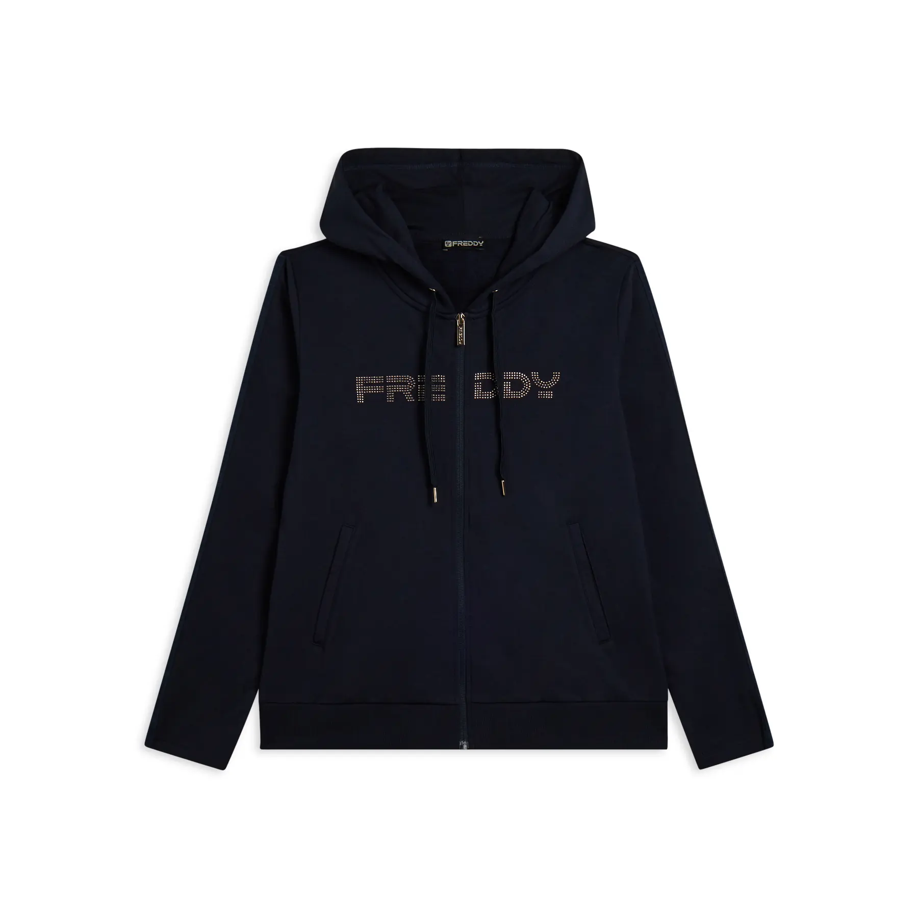 Damen Kapuzenzipper mit Logo und Streifen Freddy