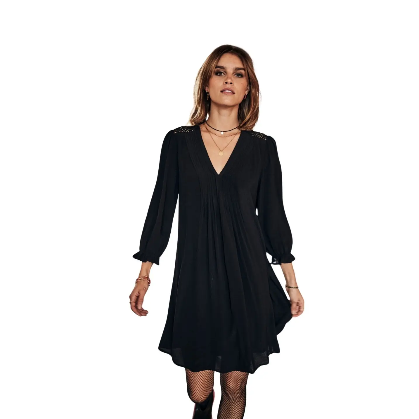 Kleid mit Ärmeln Frau Freeman T Porter Juna Plain Color
