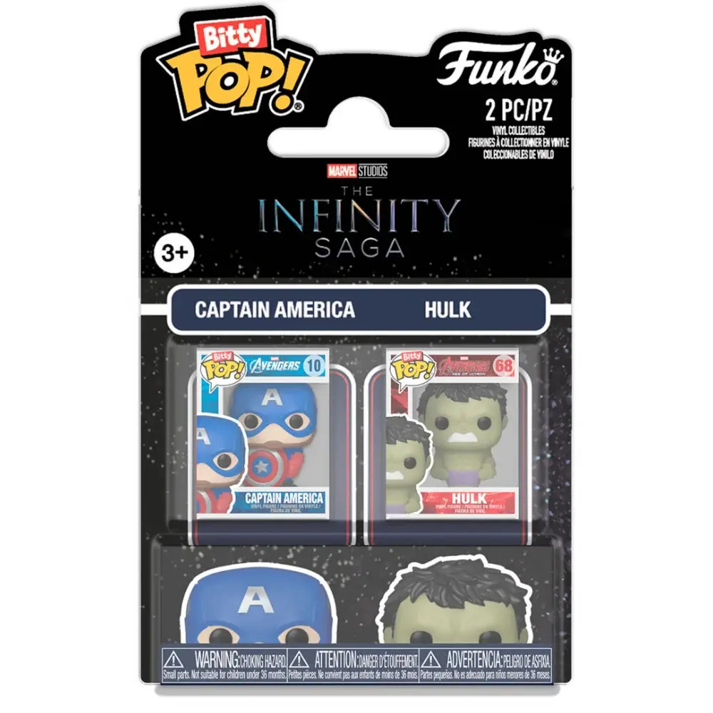 Figurine Funko Bitty POP Marvel Infinity Saga Captain America & Hulk (x2)