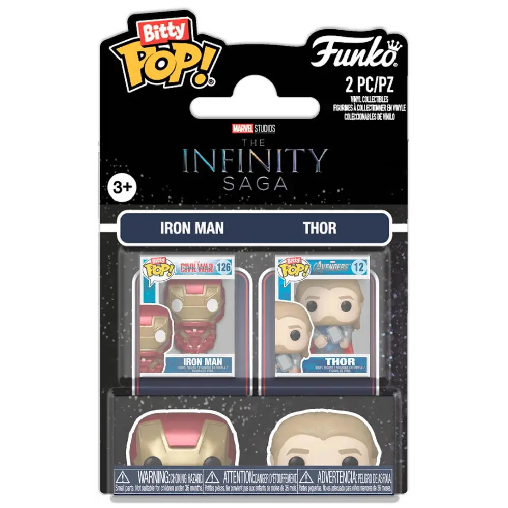 Figurine Funko Bitty POP Marvel Infinity Saga Iron Man & Thor (x2)