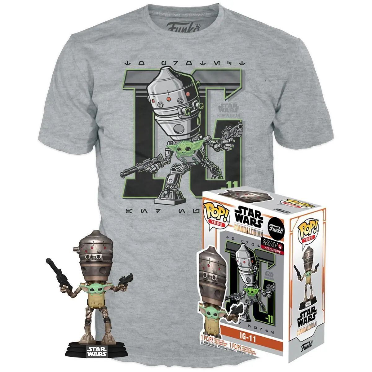 Figurine Funko POP & T-shirt Star Wars IG-11 With The Child Exclusive Figurine Funko POP & T-shirt Star Wars IG-11 With The Child Exclusive