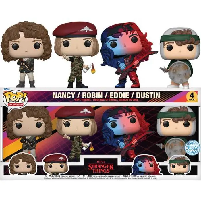 Funko Pop! Movies: Stranger Things Nancy / Robin / Eddie / Dustin 4-Pack Exclusive Special Edition