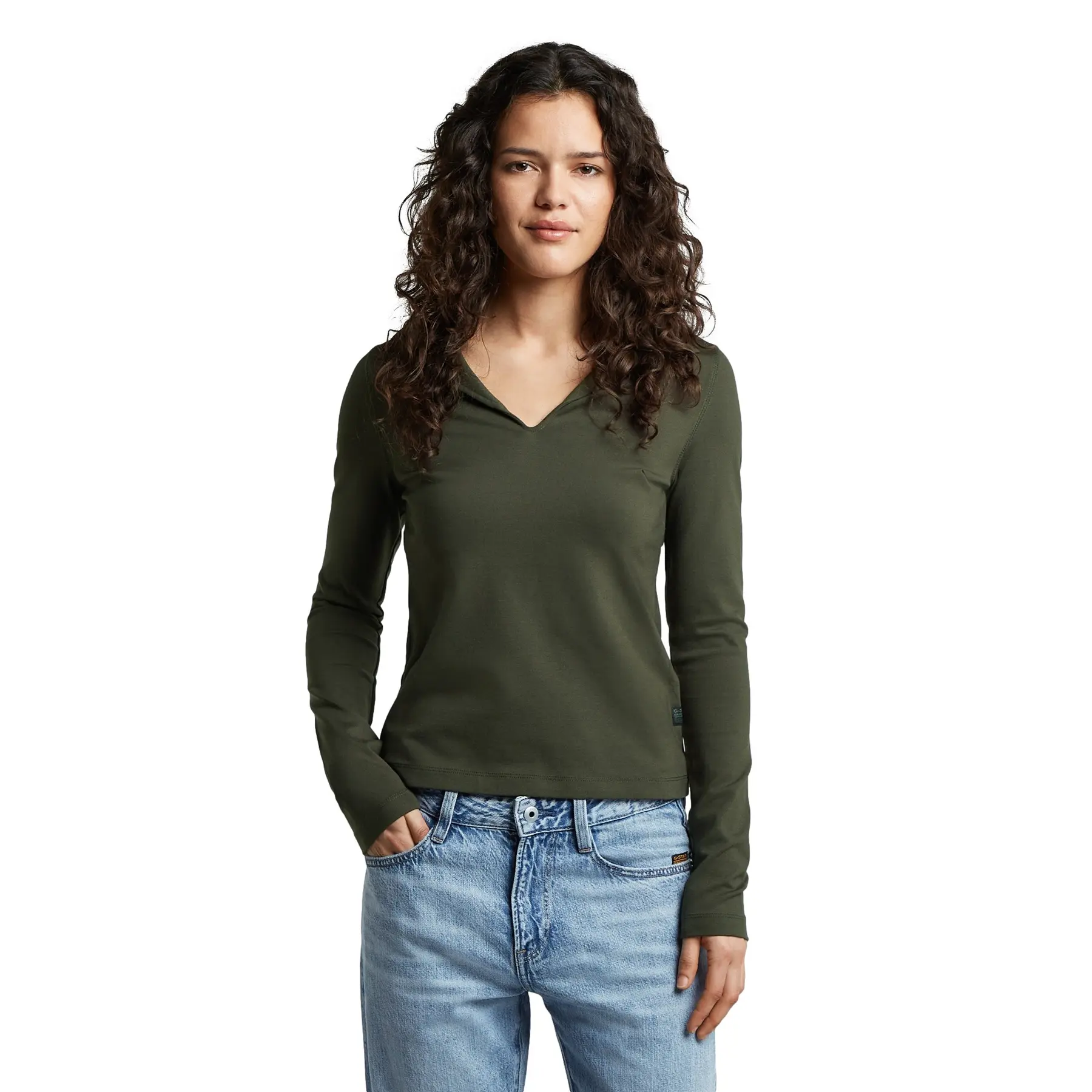 Polo-Shirt, langarm, Damen G-Star Soft Sculpt