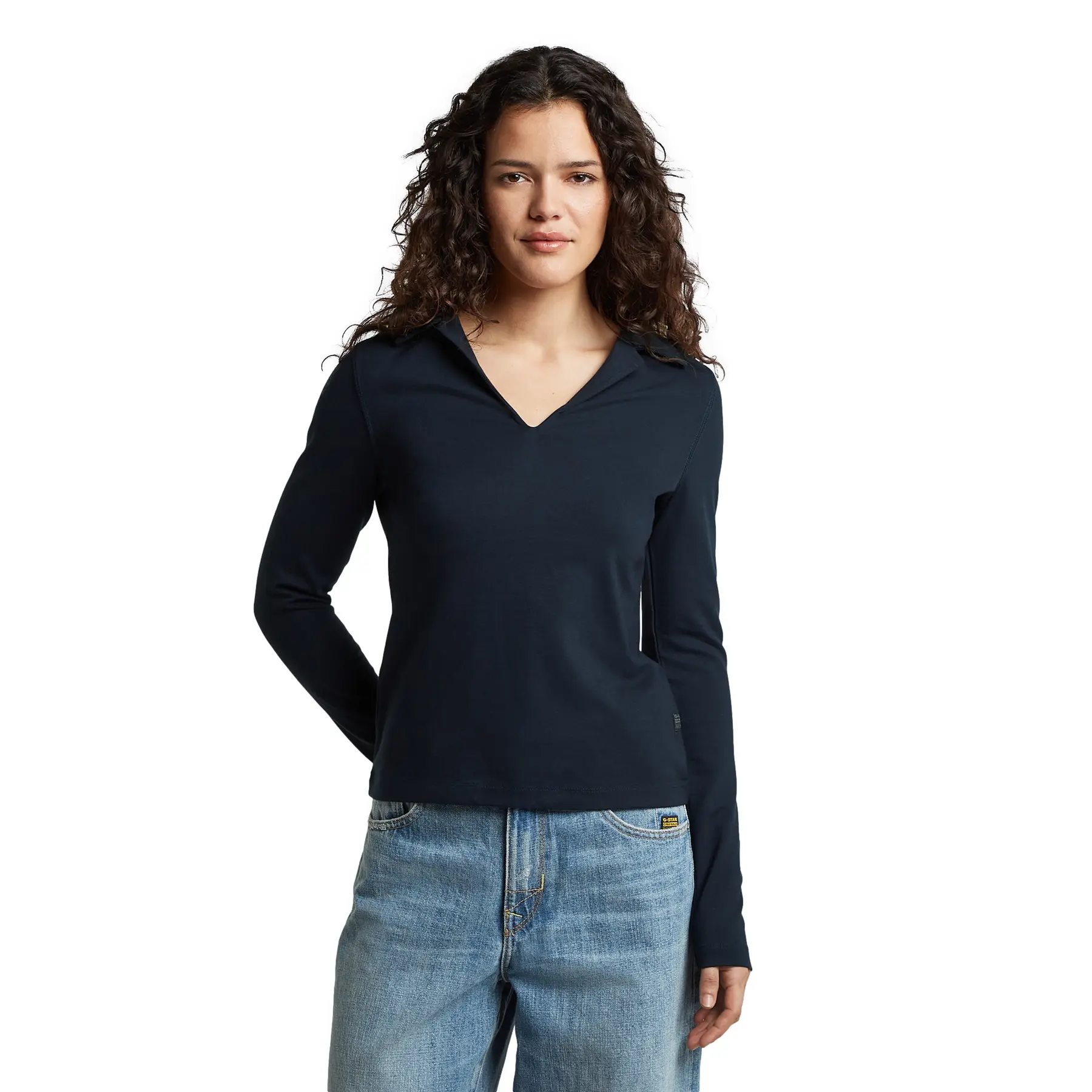 Polo-Shirt, langarm, Damen G-Star Soft Sculpt