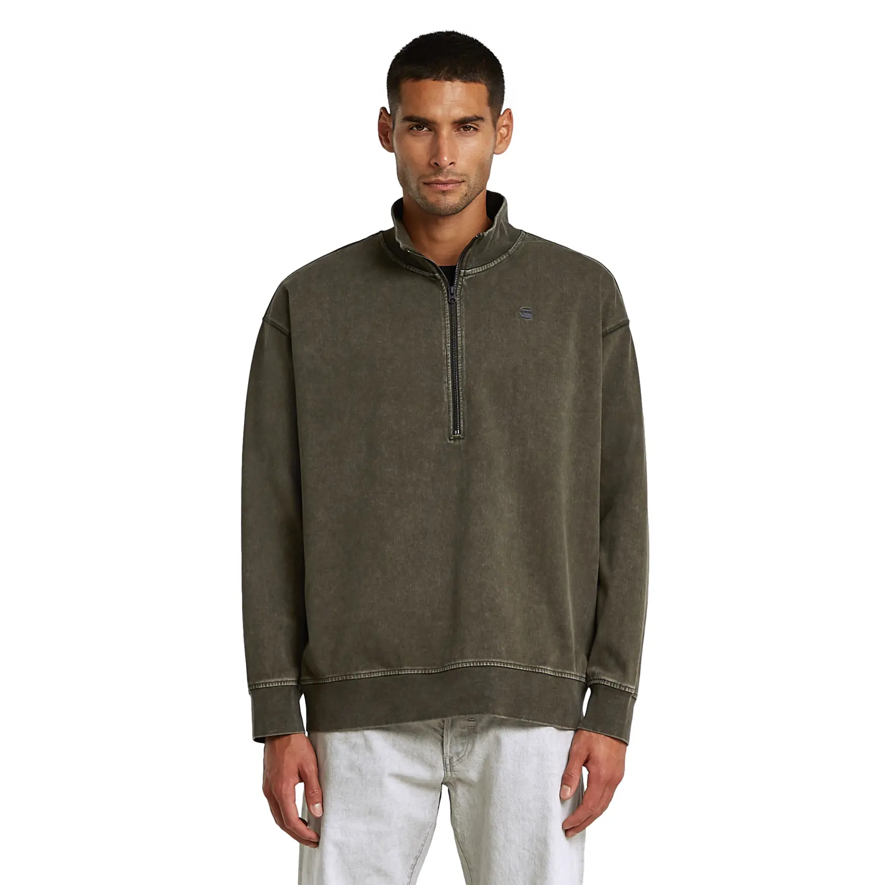 Felpa con mezza zip  Washed
