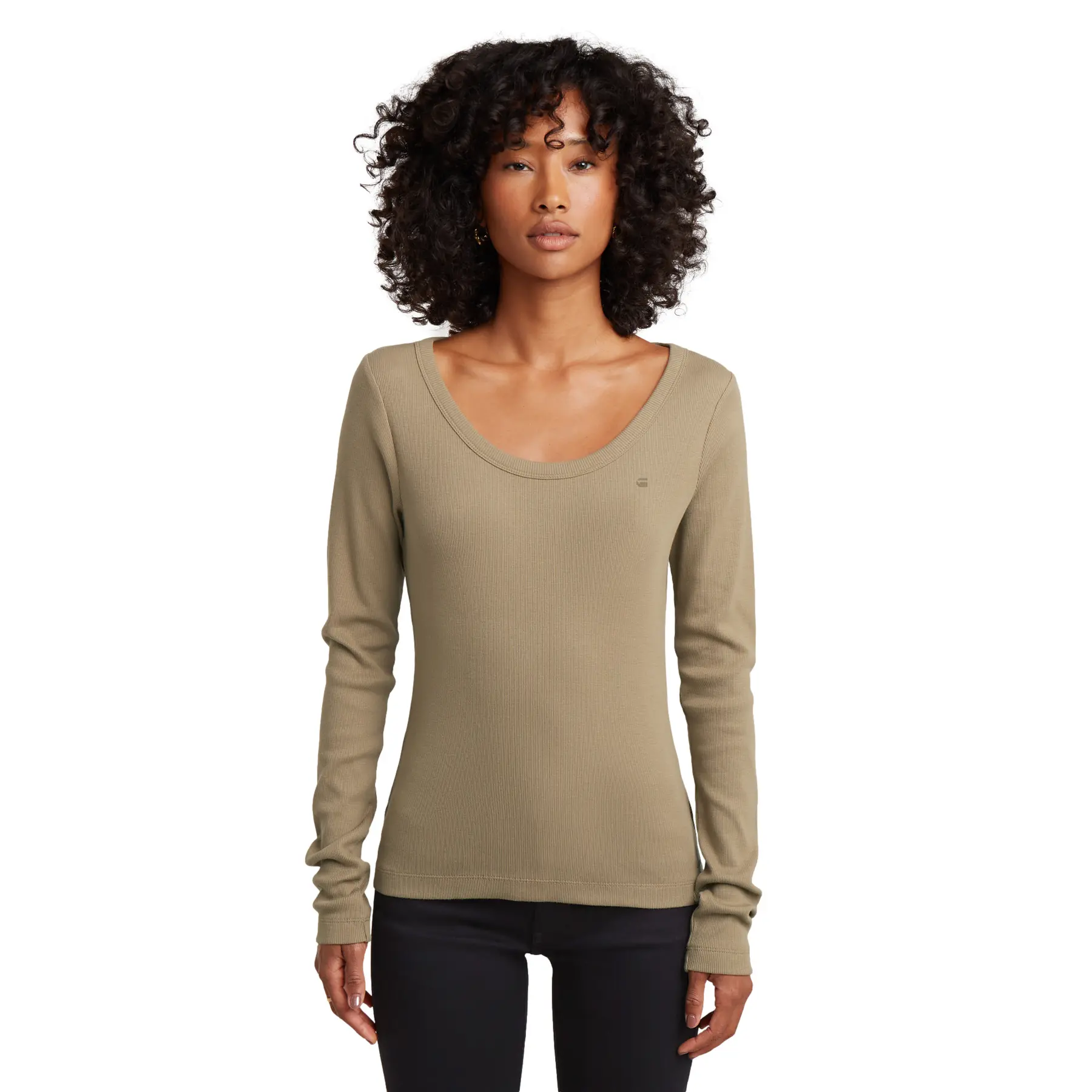 Langarmshirt G-Star Slim Rib Open Neck