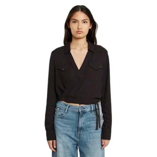 Damen Langarm Wickelbluse G-Star Tacoma