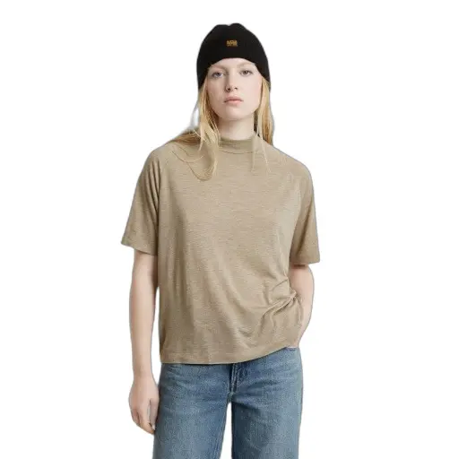 G-Star Damen Beige Boxy T-Shirt Saddle
