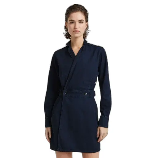 G-Star Damen Blau Wickelkleid,