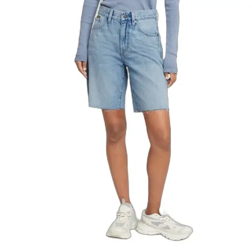 G-Star Damen Blau Bermuda-Shorts Für Viktoria Raw Edge