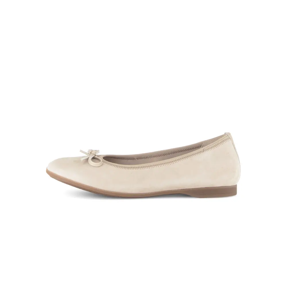 Plissierte Velours-Kunstleder Ballerinas für Frauen Gabor