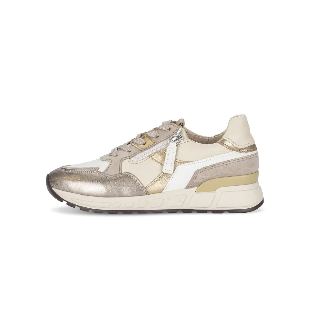 Baskets en nappa métallisé velours femme