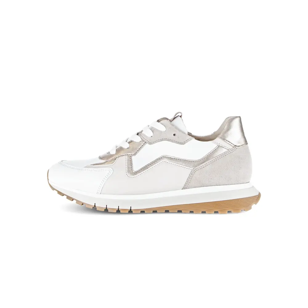 Baskets en nappa métallisé velours femme