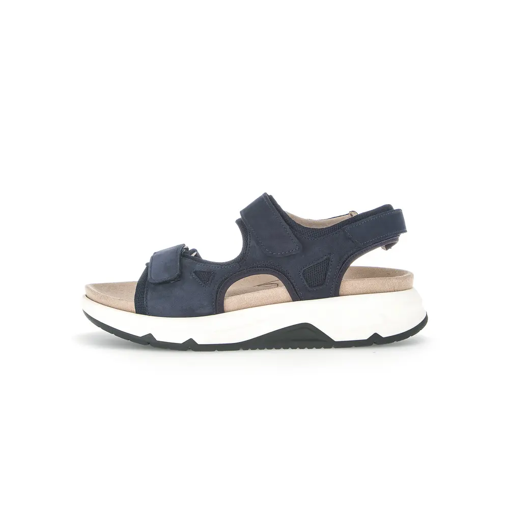 Damen Sandalen aus weichem Nubuk mit Netz Gabor Rollingsoft