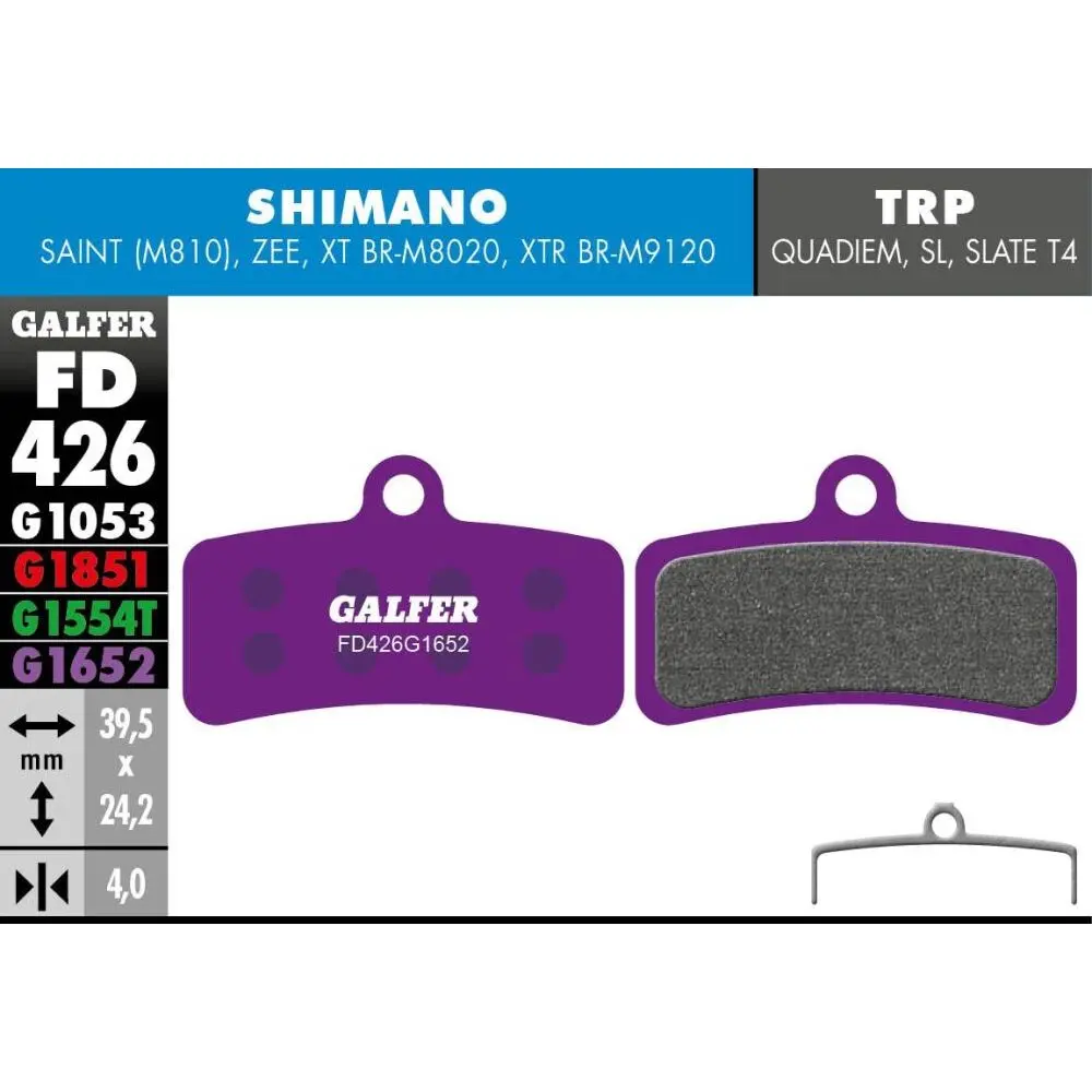 Pastiglie Freni Galfer Shimano Saint 810, Zee-image