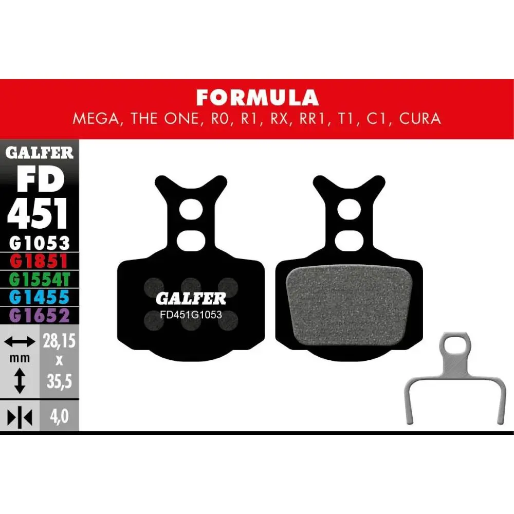 Bremsbelag Galfer Formula Mega, The One, R0, R1, Rx, Rr1, T1, C1