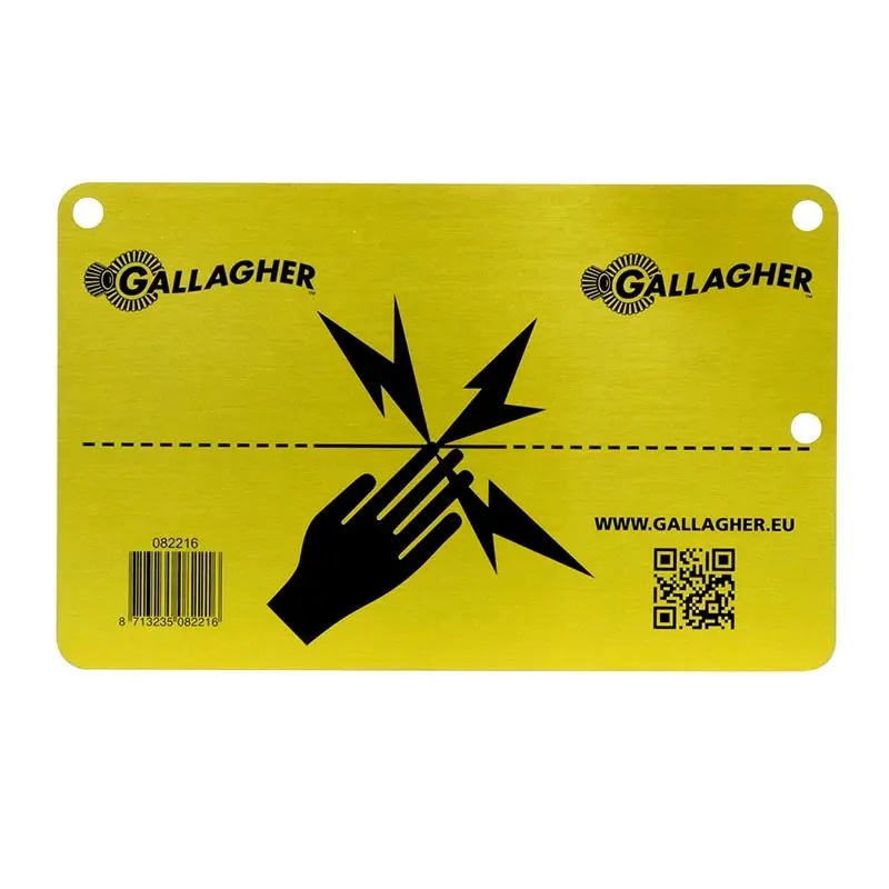 Warning sign - caution clôture électrique aluminium Gallagher