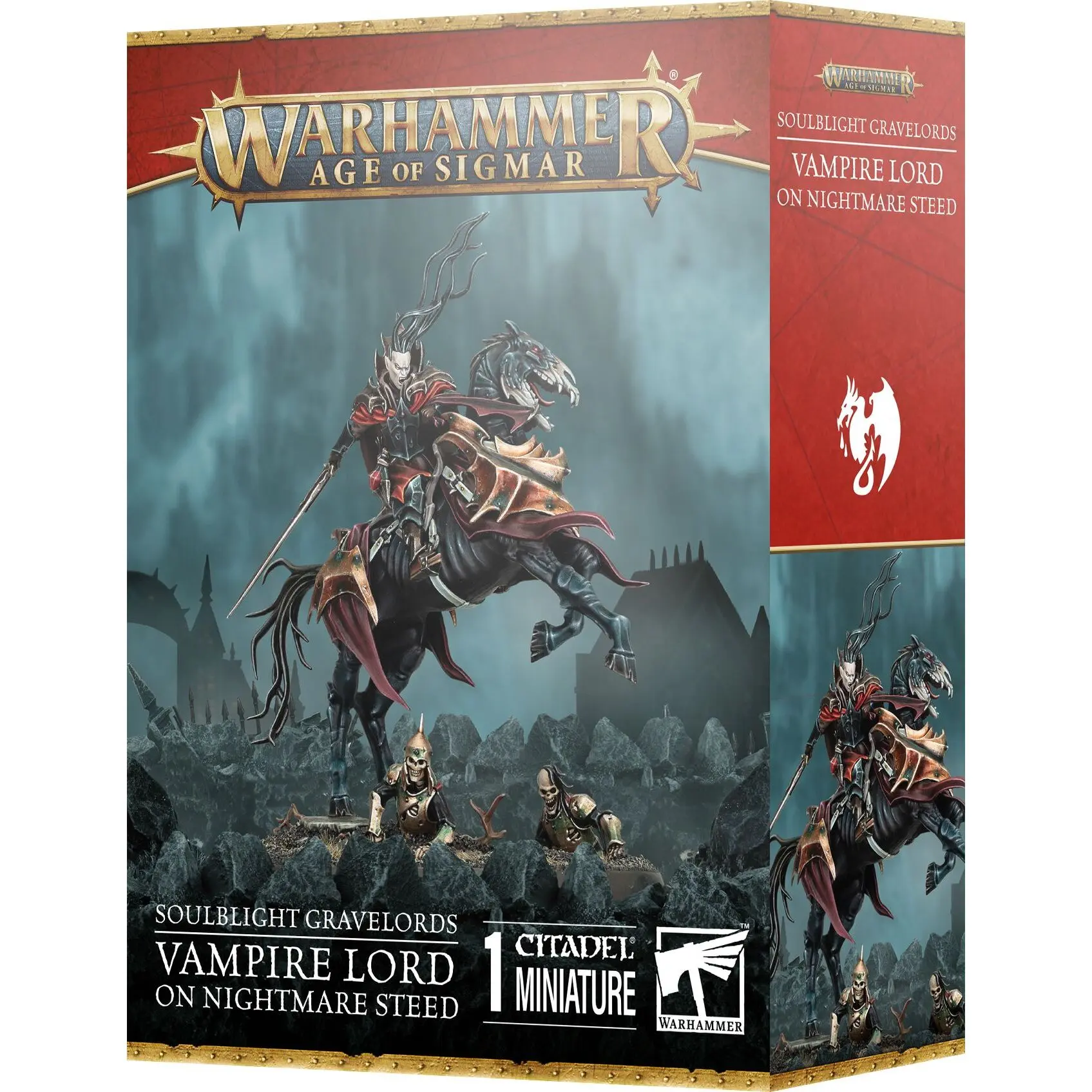 Figurine Games Workshop Warhammer AoS - Soulblight Gravelords Seigneur Vampire sur Coursier/Cauchemar