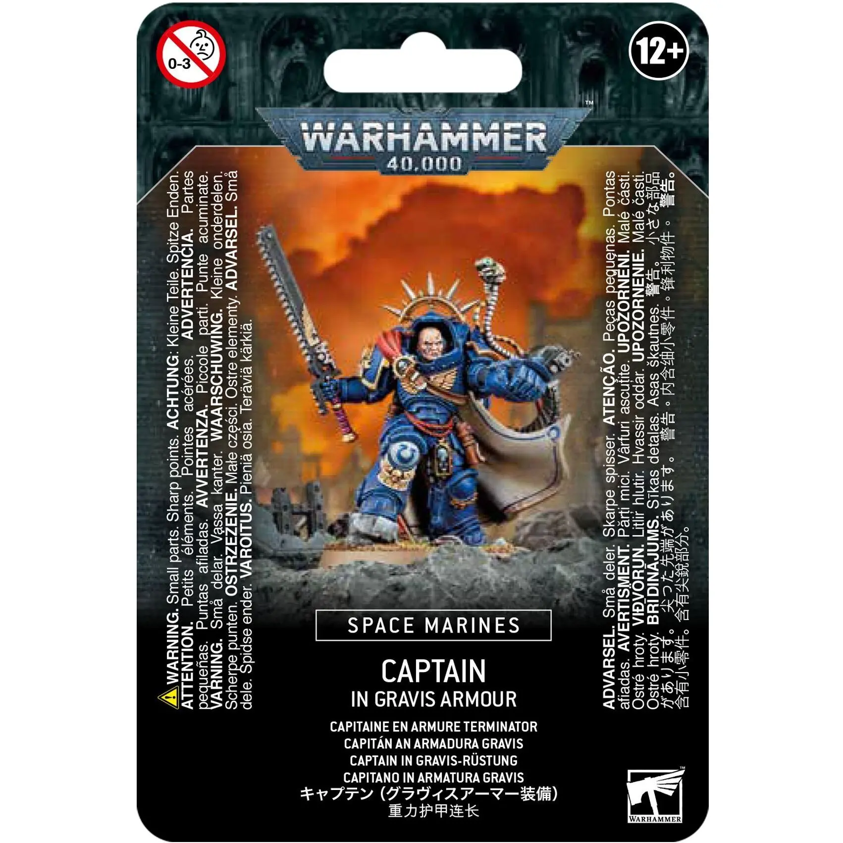 Figur aus 25 Teilen Games Workshop Warhammer 40k - Space Marine Primaris Captain in Gravis Armour