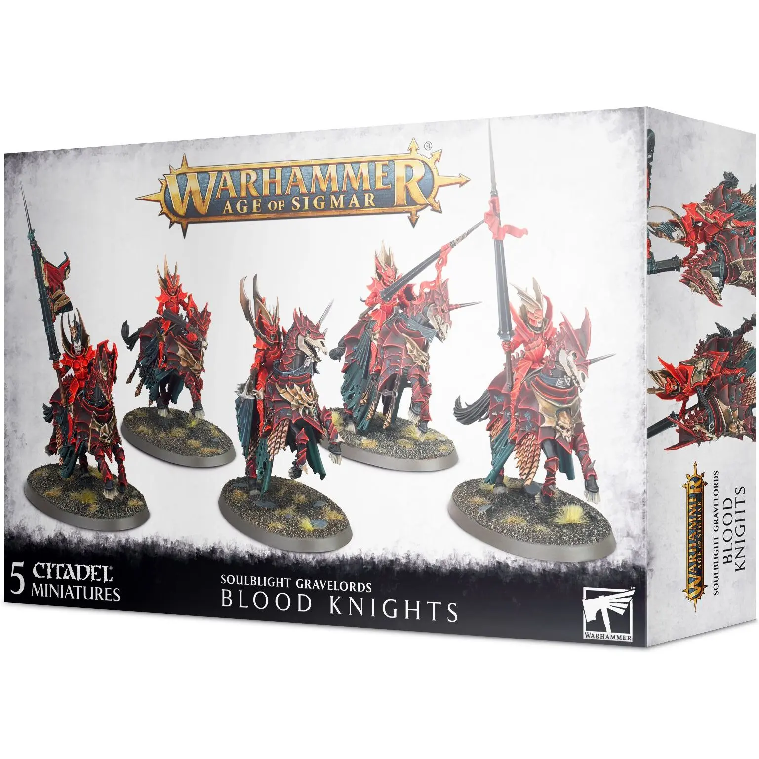 Set aus 5 Figuren mit 67 Teilen Games Workshop Warhammer AoS - Soulblight Gravelords Blood Knights