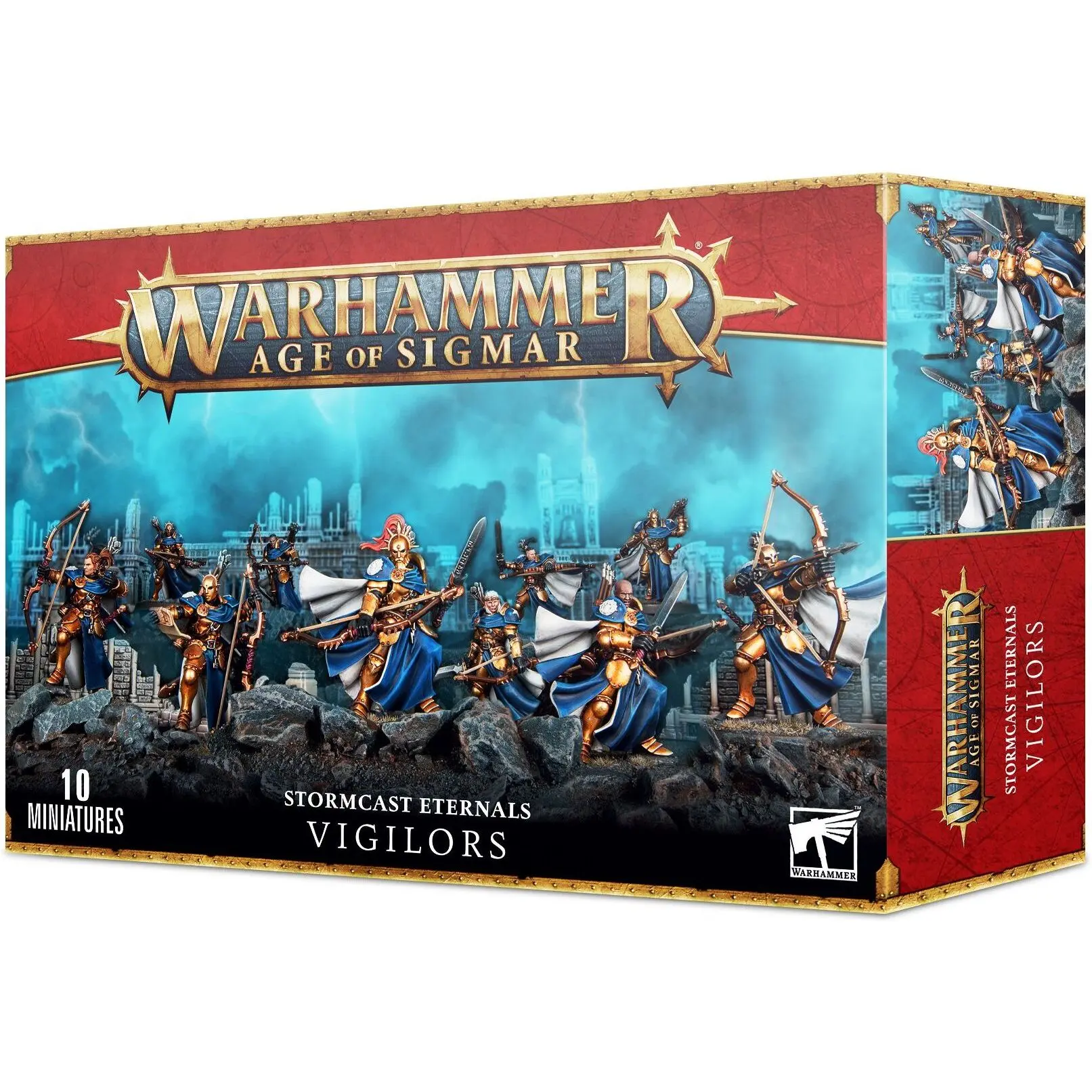 Set aus 10 Figuren mit 190 Teilen Games Workshop Warhammer AoS - Stormcast Eternals Vigilors