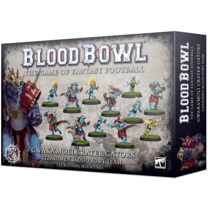 Set mit 12 Figuren Games Workshop Blood Bowl - Team Hommes Lezards : Gwaka'moli Crater Gators