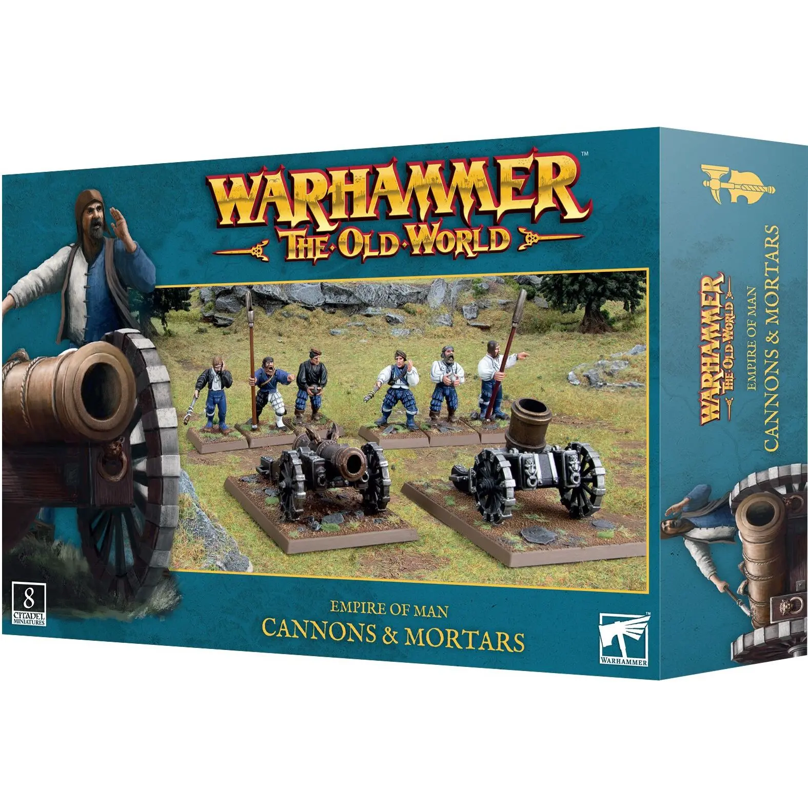 Figurine Games Workshop Warhammer ToW - Empire de L'Homme : Canons et Mortiers de L'Empire (x8)