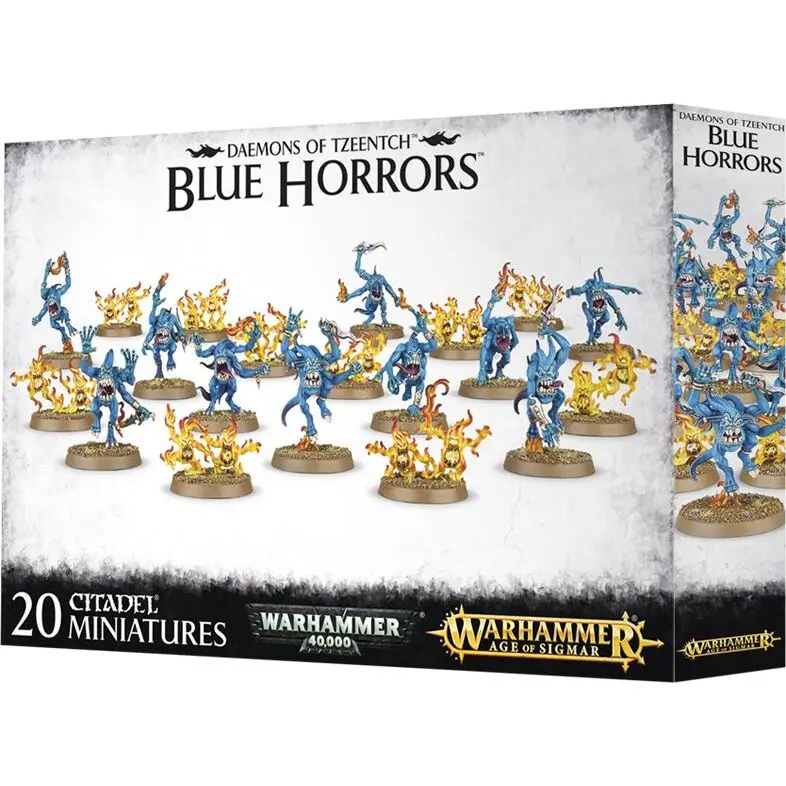 Set mit 20 Figuren Games Workshop Warhammer AoS & 40k - Chaos Daemons Horreurs Bleu et Horreurs Brimstone de Tzeentch