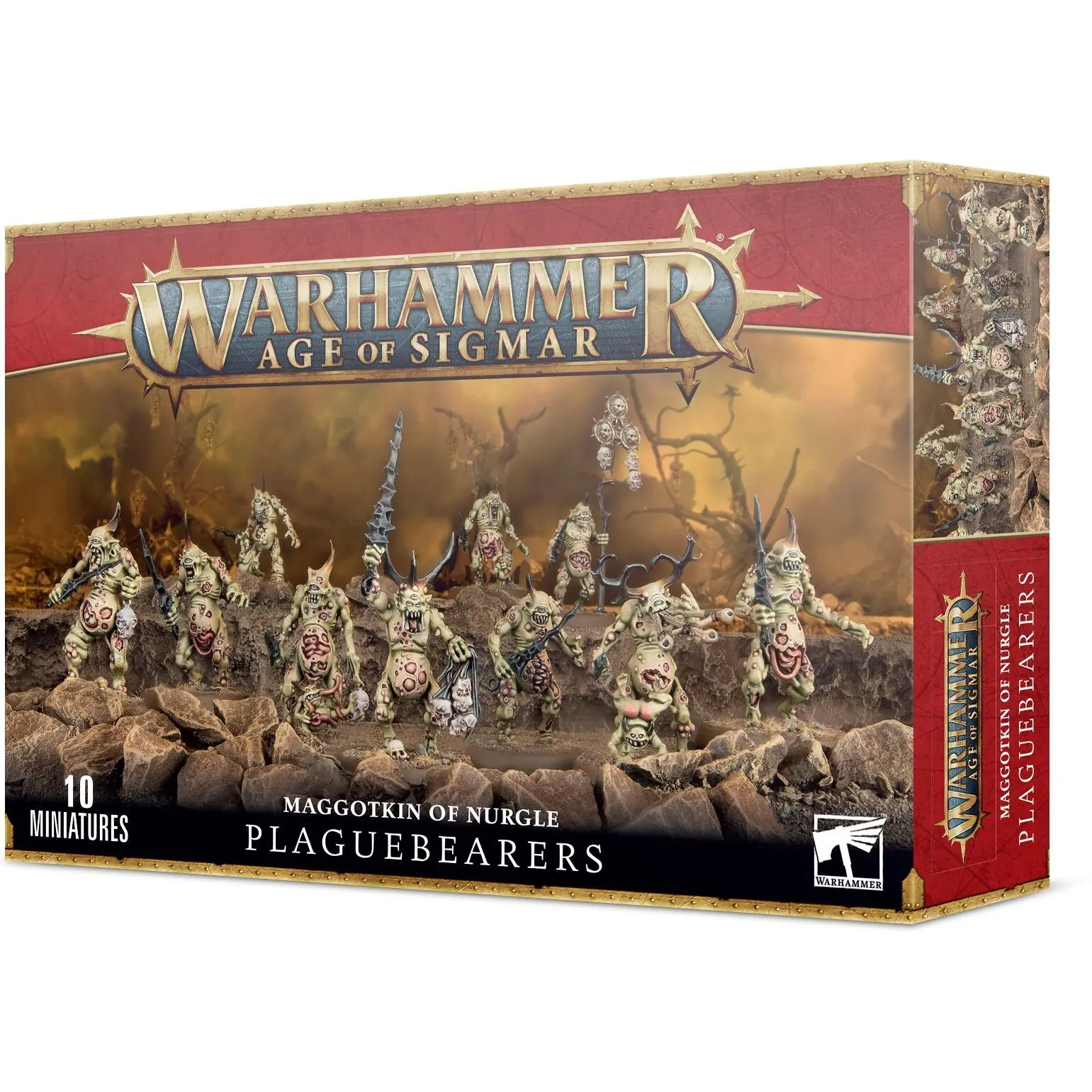 Set aus 10 Figuren mit 74 Teilen Games Workshop Warhammer AoS & 40k - Nurgle Portepestes