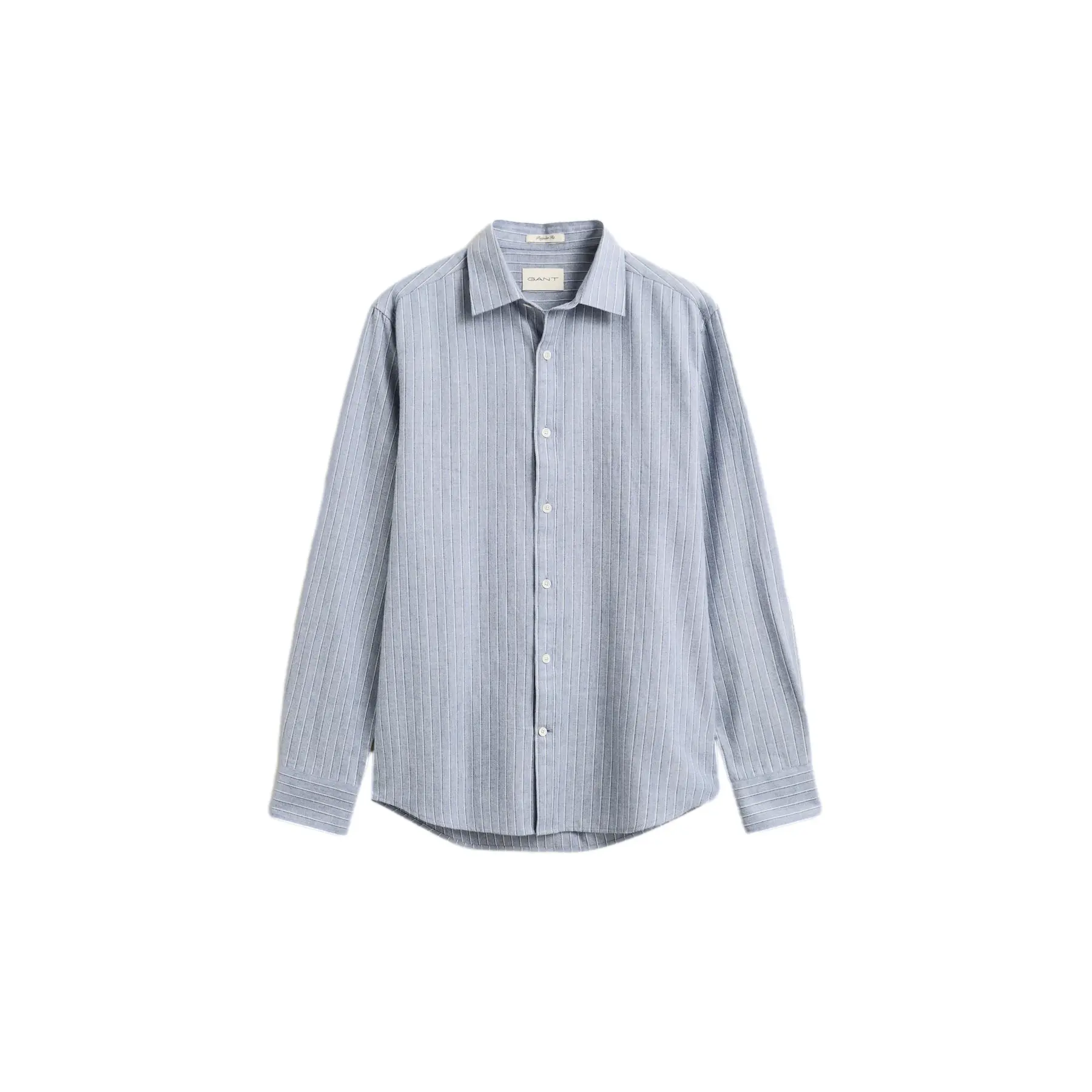 Gant Men's Bleu Long Sleeve Flannel Shirt Reg Stripe