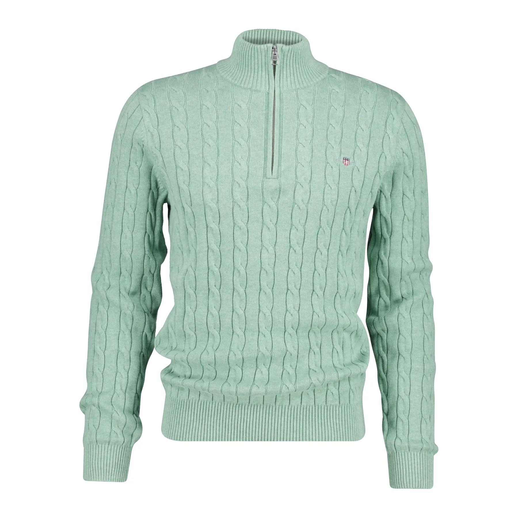 Gant Men's Vert Pull 1/2 Zip Cable Knit