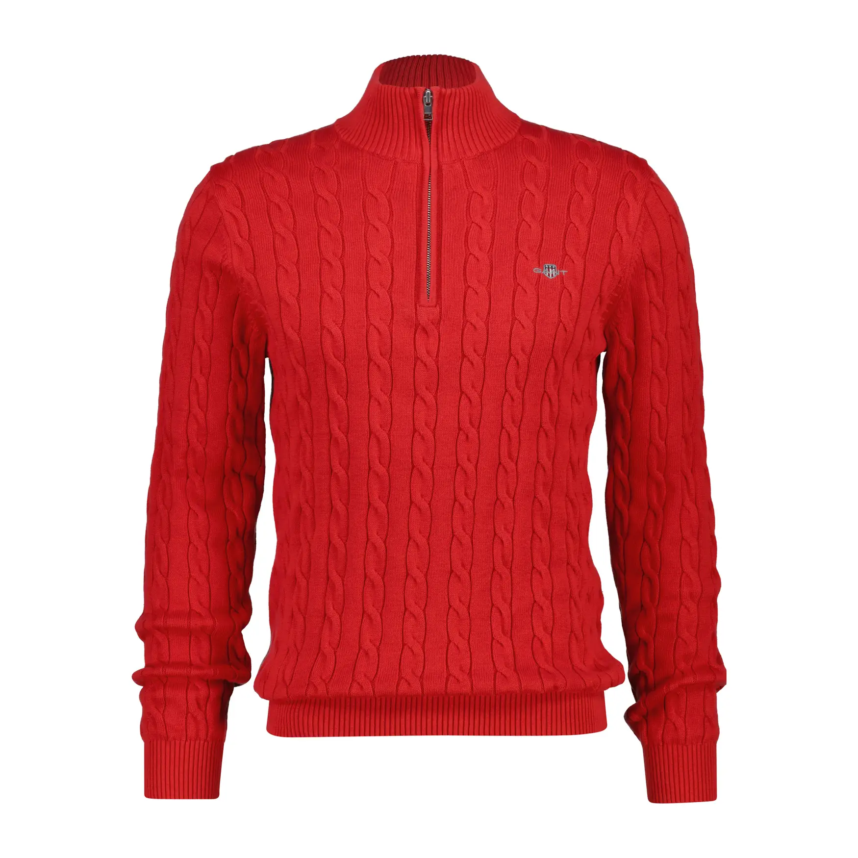 Pullover mezza zip in maglia di cotone Gant