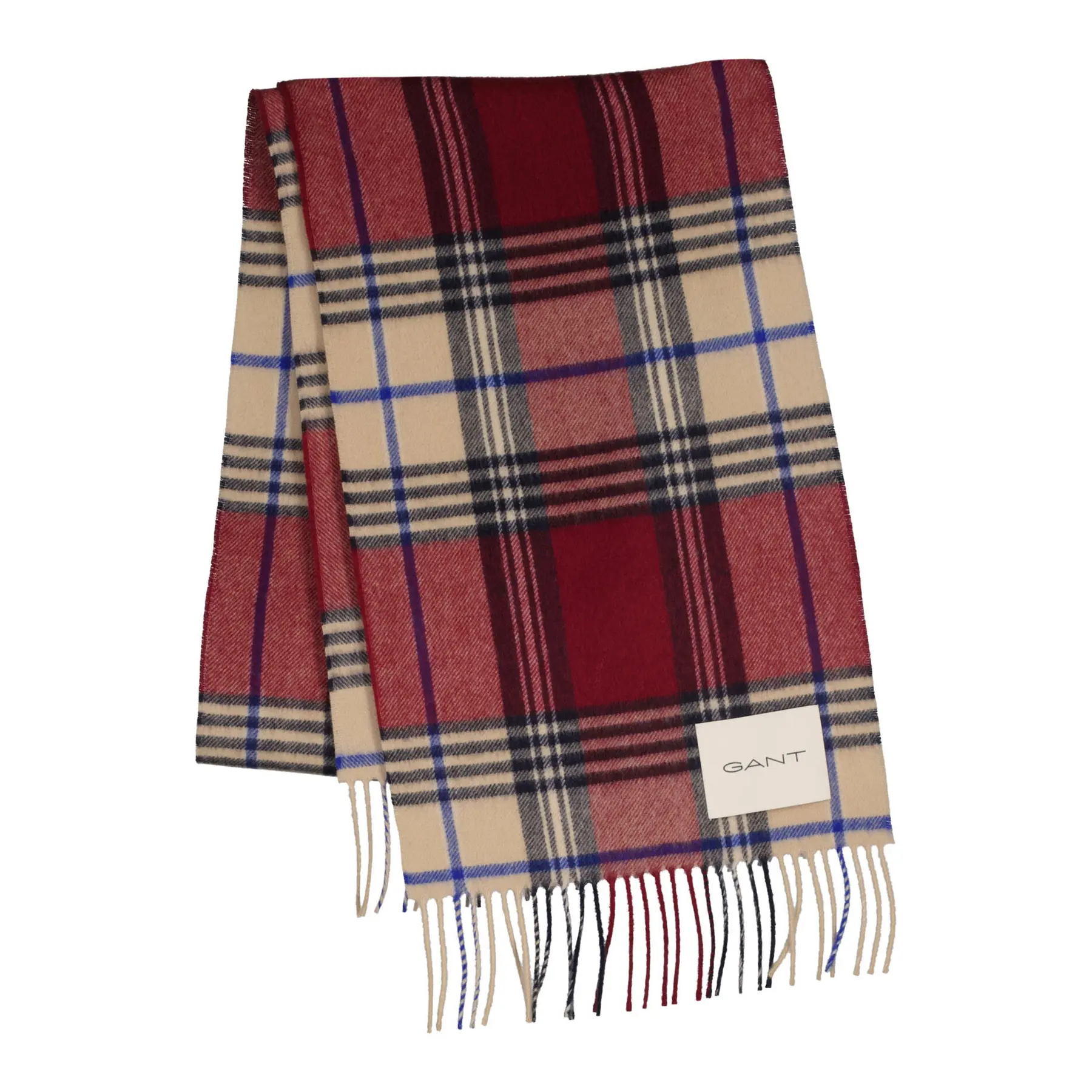 Gant Men's Rouge Checked Wool Scarf