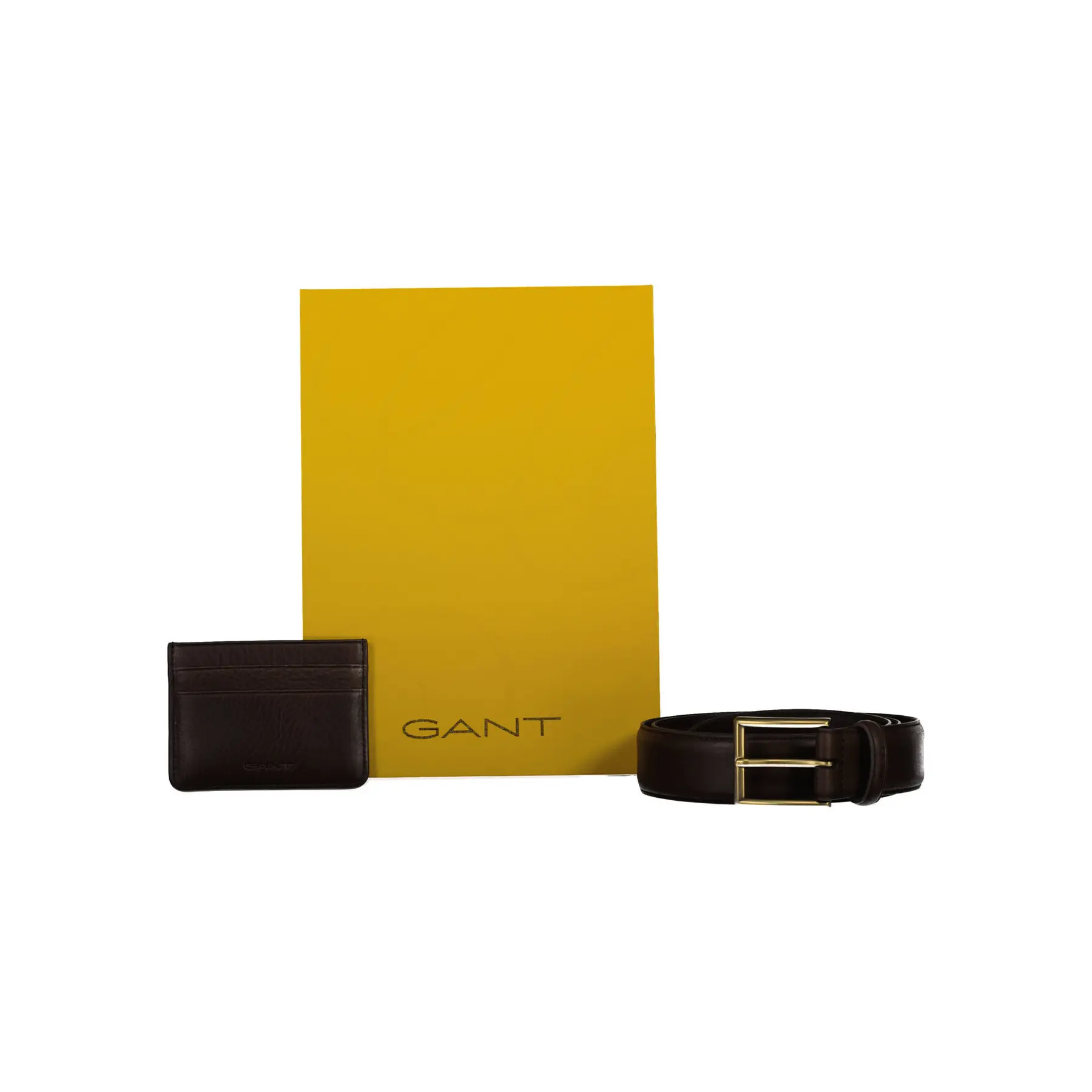 Gant Men's Marron Leather Belt And Card Holder