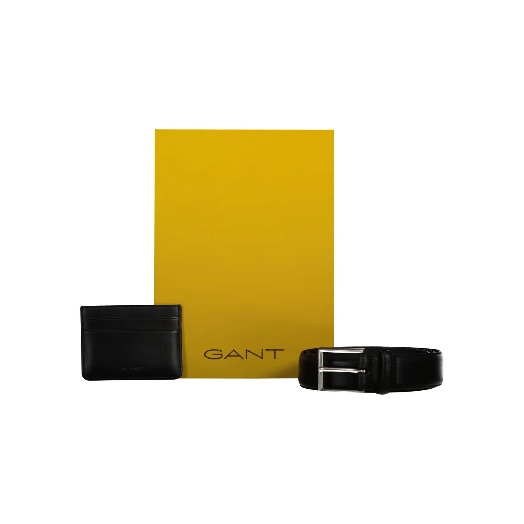 Gant Men's Noir Leather Belt And Card Holder