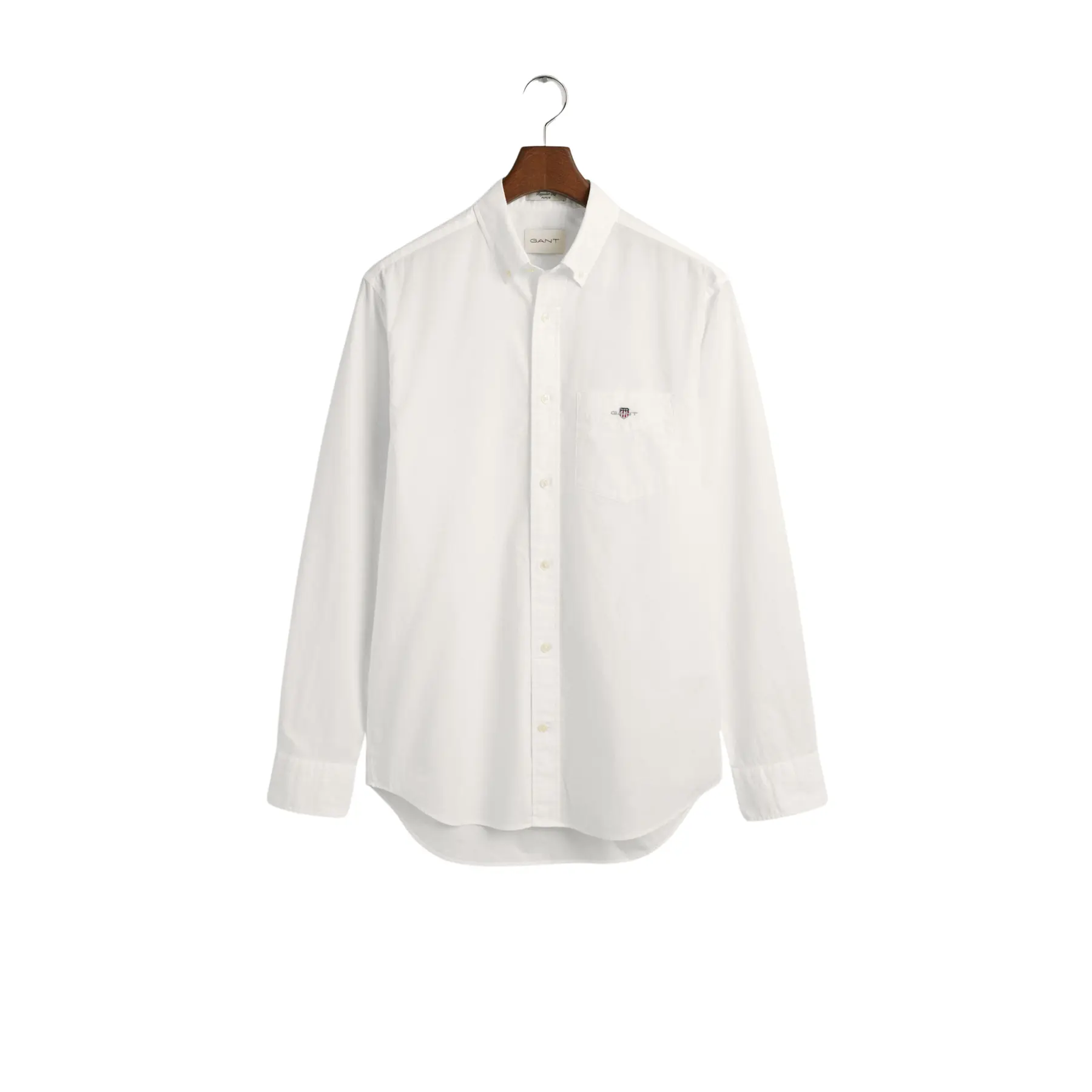 Gant Mens Regular Fit Long Sleeve Poplin Shirt - White Cotton - Size 2XL - Image 7